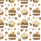 Chocolate Cakes & Truffles Fabric - White - ineedfabric.com