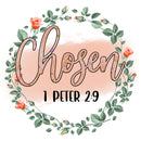 Chosen Bible Verse Fabric Panel - ineedfabric.com