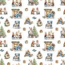 Christmas Activities Fabric - White - ineedfabric.com