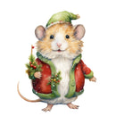 Christmas Animals Hamster Fabric Panel - ineedfabric.com