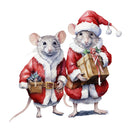 Christmas Animals Mouse 4 Fabric Panel - ineedfabric.com