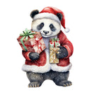 Christmas Animals Panda Bear 1 Fabric Panel - ineedfabric.com