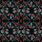 Christmas Berry Allover Fabric - Navy Blue - ineedfabric.com
