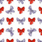 Christmas Bows Fabric - Red & Purple - ineedfabric.com