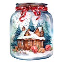 Christmas Cabin with Snow in a Jar Fabric Panel - ineedfabric.com