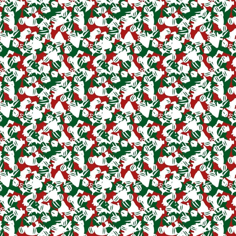 Christmas Camouflage Fabric - White/Green –