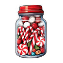 Christmas Candy Jar 1 Fabric Panel - ineedfabric.com