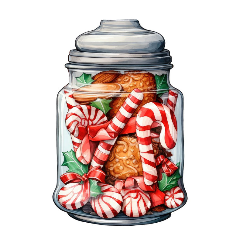 Christmas Candy Jar 4 Fabric Panel - ineedfabric.com