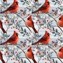 Christmas Cardinals Pattern 3 Fabric - ineedfabric.com