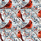 Christmas Cardinals Pattern 3 Fabric - ineedfabric.com