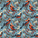 Christmas Cardinals Pattern 5 Fabric - ineedfabric.com
