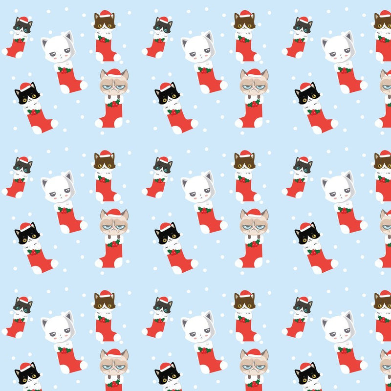 Christmas Cats in Stockings Fabric - ineedfabric.com