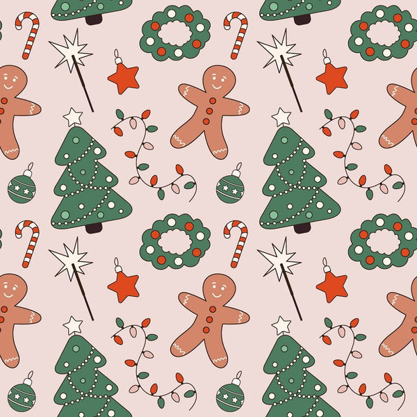 Christmas Day Elements Fabric - ineedfabric.com