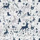Christmas Decorations Fabric - Gray/Blue - ineedfabric.com
