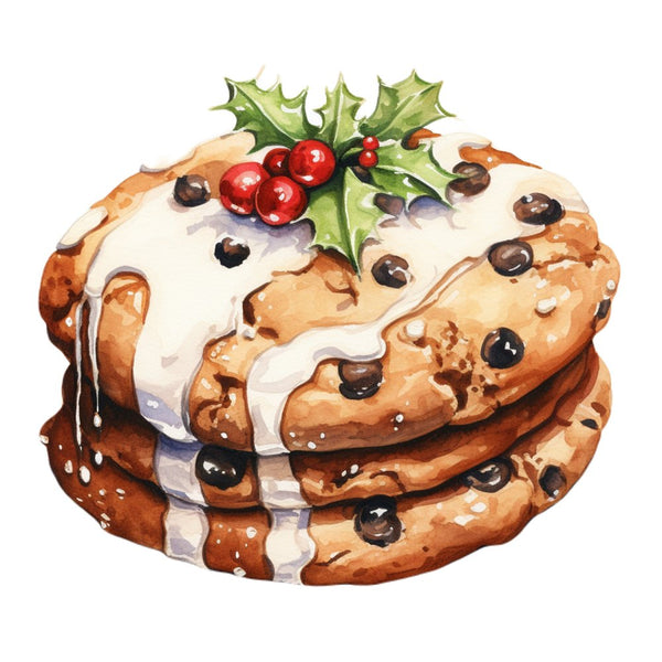 Christmas Dessert Cookies with Icing Fabric Panel - ineedfabric.com