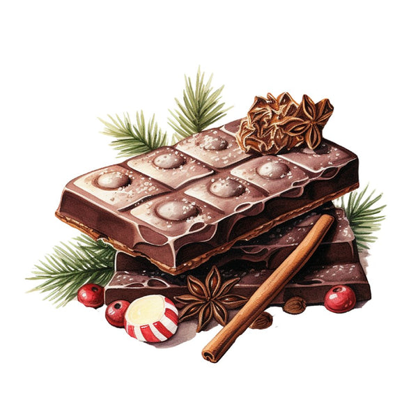 Christmas Desserts Chocolate Bar 1 Fabric Panel - ineedfabric.com