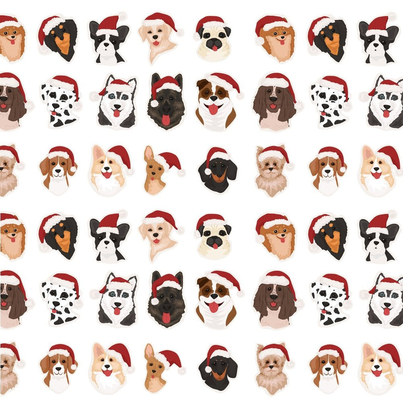 Christmas Dogs Fabric - White - ineedfabric.com