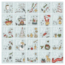 Christmas Doodles Advent Calendar Fabric Panel - Green - ineedfabric.com