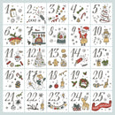 Christmas Doodles Advent Calendar Fabric Panel - White - ineedfabric.com
