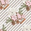 Christmas Elements on Diagonal Stripes Fabric - Gray - ineedfabric.com