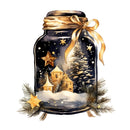 Christmas Eve Scene Jar 15 Fabric Panel - ineedfabric.com