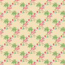 Christmas Flamingos Fabric - Yellow - ineedfabric.com