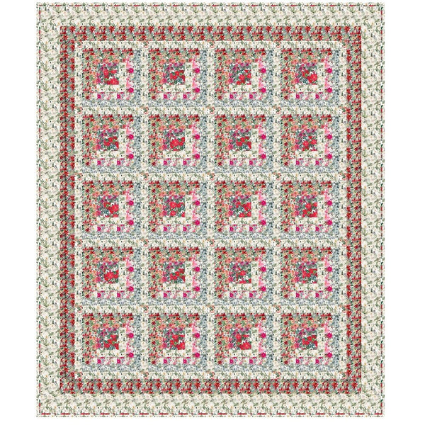 Christmas Floral Collection Quilt - 71" x 84 1/2" - ineedfabric.com
