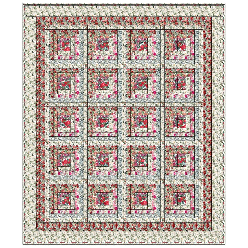 Christmas Floral Collection Quilt - 71" x 84 1/2" - ineedfabric.com