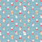 Christmas French Bulldog Fabric - Blue - ineedfabric.com