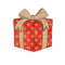 Christmas Gift Box Fabric Panel - Red & Tan - ineedfabric.com