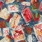 Christmas Gift Tags Fabric - Blue - ineedfabric.com