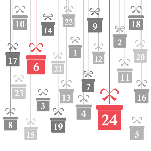 Christmas Gifts Advent Calendar Fabric Panel - Gray - ineedfabric.com