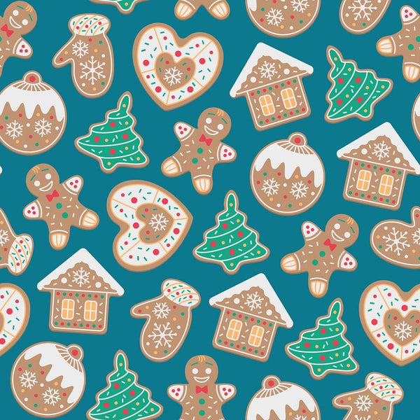 Christmas Gingerbread Cookies Fabric - Multi - ineedfabric.com