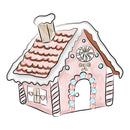 Christmas Gingerbread House Fabric Panel - Pink - ineedfabric.com