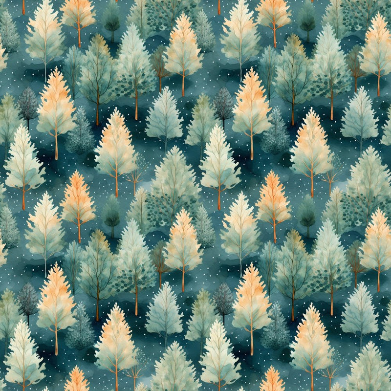 Christmas Gnome Dreams Forest Pattern 1 Fabric - ineedfabric.com