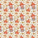 Christmas Gnomes & Cookies Fabric - Red - ineedfabric.com