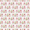 Christmas Gnomes Striped Fabric - Pink - ineedfabric.com