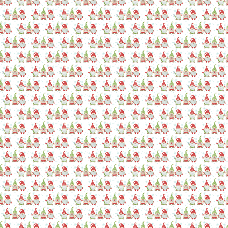 Christmas Gnomes With Candy Fabric - White - ineedfabric.com