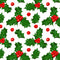 Christmas Holly Berry Fabric - White - ineedfabric.com