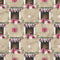 Christmas Home Fireplace on Stripes Fabric - Tan - ineedfabric.com