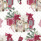 Christmas Home Gifts on Hearts Fabric - White - ineedfabric.com