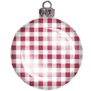 Christmas Home Red Plaid Bulb Fabric Panel - ineedfabric.com