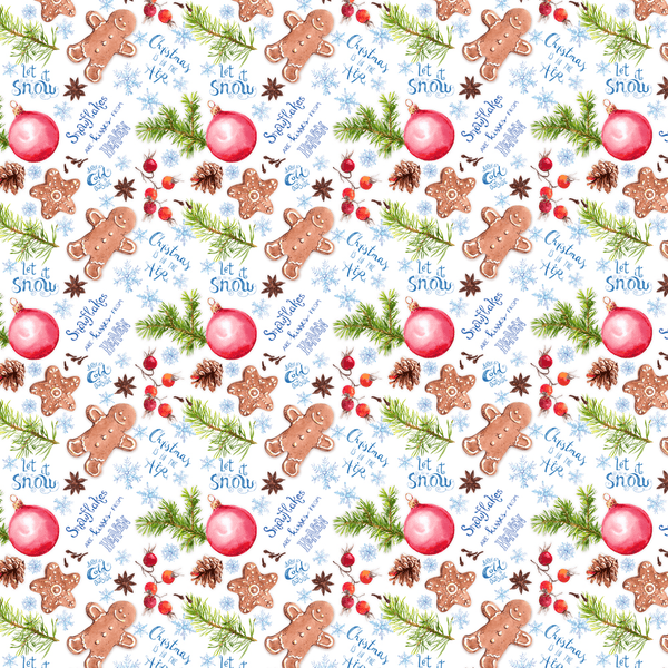 Christmas Is In The Air Fabric - White - ineedfabric.com