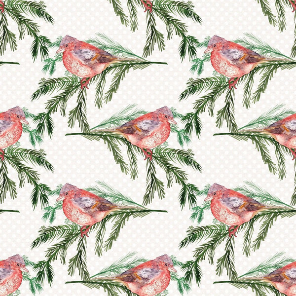 Christmas Joy Birds Fabric - ineedfabric.com