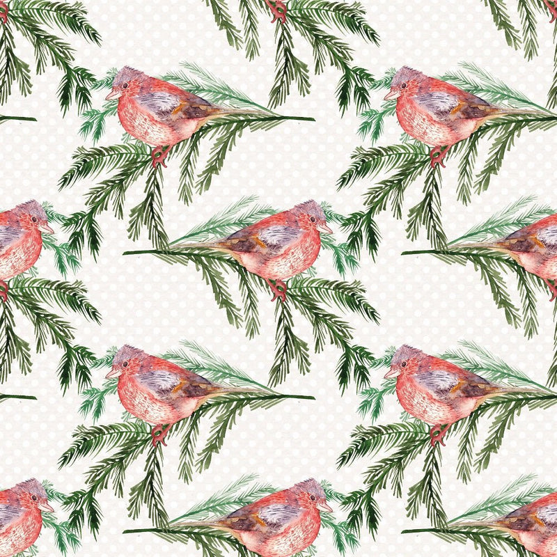 Christmas Joy Birds Fabric - ineedfabric.com