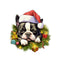 Christmas Lazy Boston Terrier Fabric Panel - ineedfabric.com