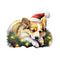 Christmas Lazy Corgi Fabric Panel - ineedfabric.com