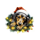 Christmas Lazy Dachshund Fabric Panel - ineedfabric.com