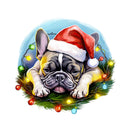 Christmas Lazy French Bulldog Fabric Panel - ineedfabric.com