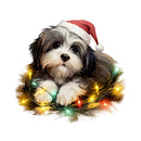 Christmas Lazy Havanese Fabric Panel - ineedfabric.com